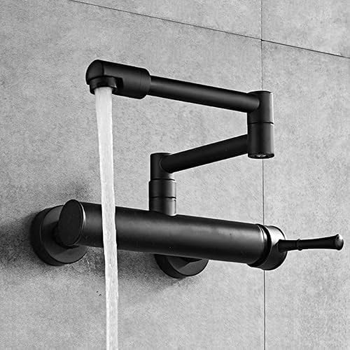 Robinet mitigeur noir rotatif et pliable en laiton à double trou
