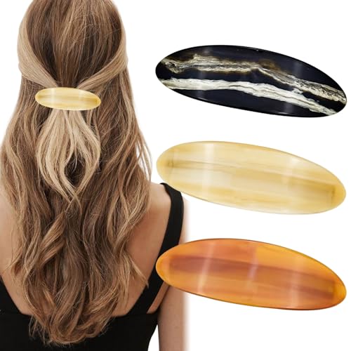 3 PCS Acetate Hair Barrette,Large Vintage Hair Barrette for Women,French Tortoise Shell Hair Clips Vintage Snap Hair clips Accessories Gifts for Women Girls Thick Hair (Style 2?