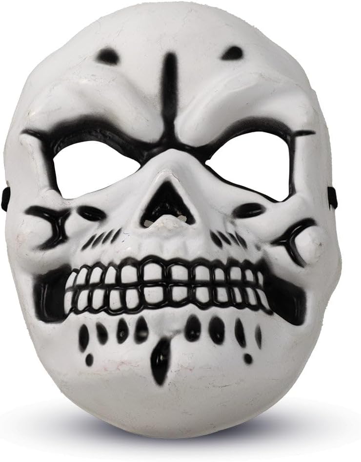 Mad Toys Spooky White Skull/Skeleton Mask Halloween Kids and Adult Costumes Accessory, Dress Up Theme Party Cosplay