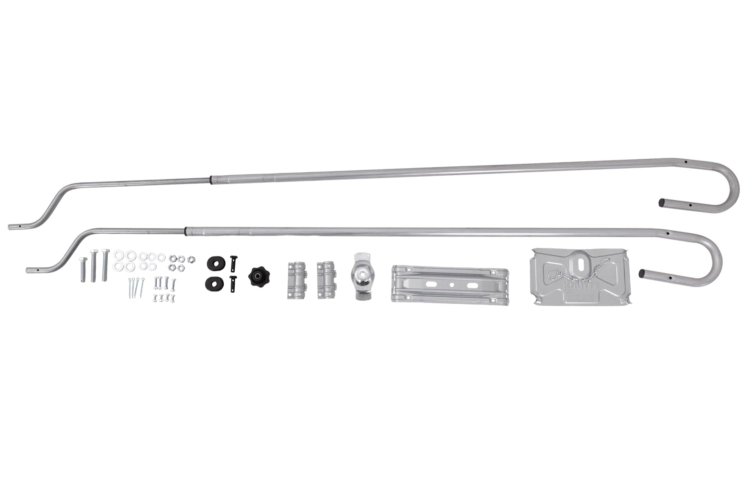 KNOTT Reserveradhalterung für Wohnwagen 1475-1850mm Rahmenbreite, Unterboden-Ersatzradhalter platzsparend aus Stahlrohr für Caravan und Reisemobil