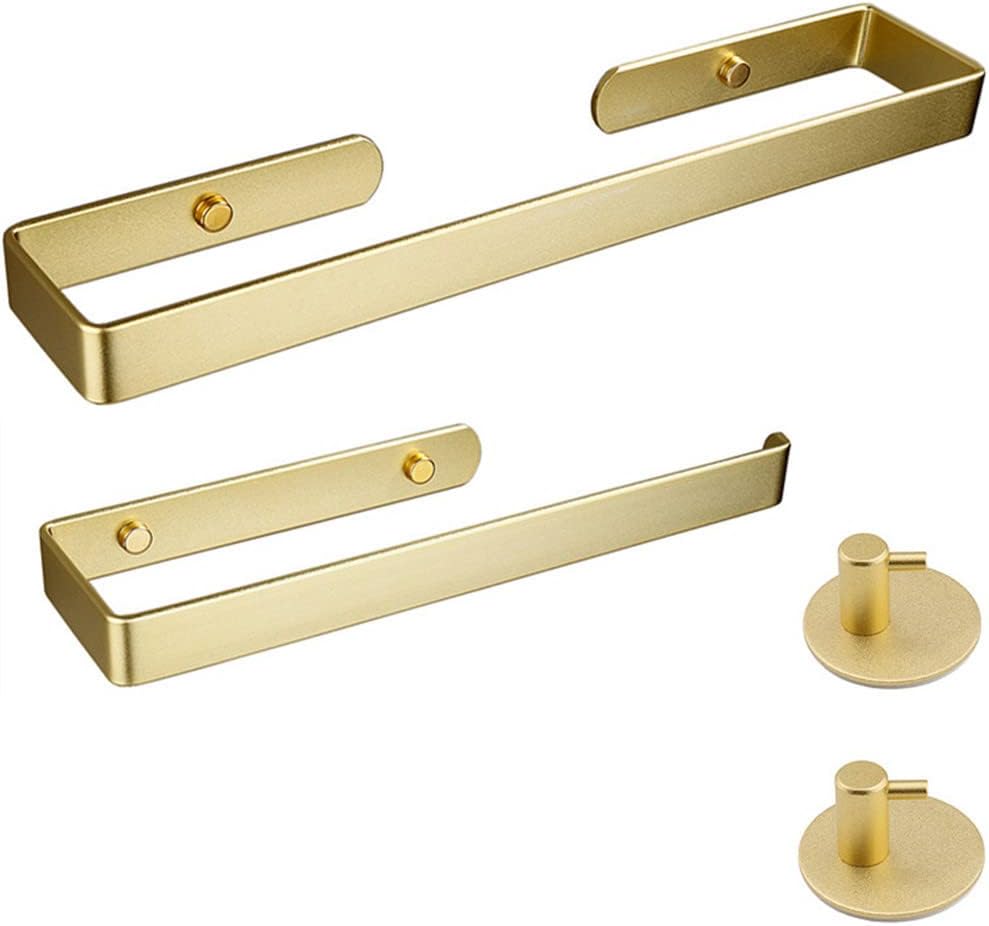 Brushed Gold Toilet Paper Holder Towel Hooks Aluminum Bedroom Accessories Wall Mount Bath Hardware Sets