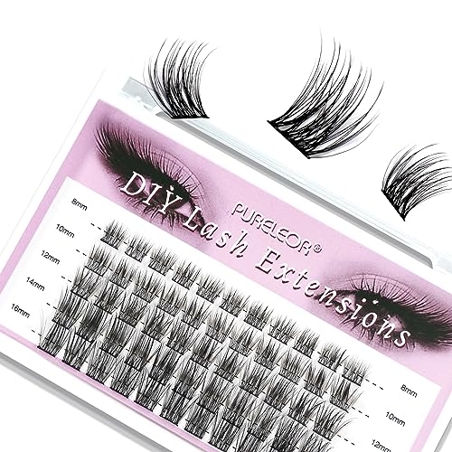 Lash Clusters DIY Eyelash Extensions 60pcs Cluster Lashes Wispy False Eyelashes C D Curl Individual Lashes Extensions 10-16mm Mega Fluffy Eyelashes - Image 2