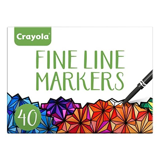 Crayola Fine Line Markers For Adults (40 Count), Marker Set For Adult Coloring, Gifts [Amazon Exclusive]