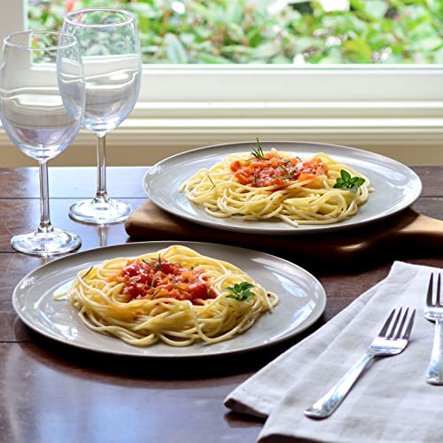 Youngever 9 Pack 25CM Re-usable Large Plastic Dinner Plates, Set of 9 (Grey Color), 25 centimeters - Image 3