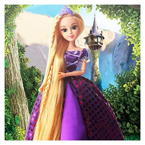 ArreBaL Doll Toy 30cm Sweet Princess Dolls Long Blonde Hair Doll for Children Rapunzel Toys for Girls (Color : Rapunzel No Box)