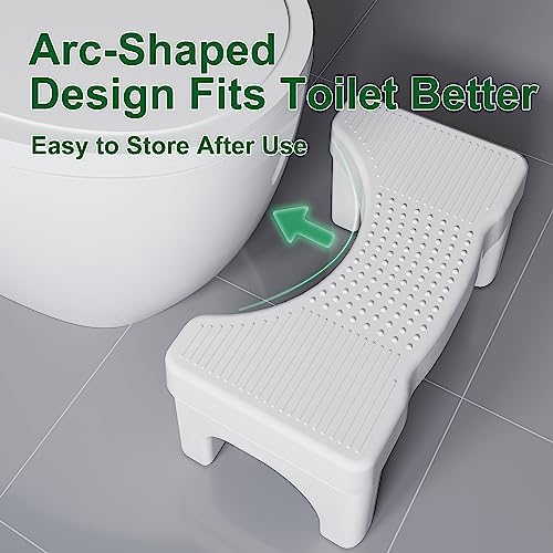 Toilet Stool Poop Stool for Squatting Posture, Portable Plastic Potty Stool for Adults & Kids, Non-Slip Bathroom Step with Patented Design, Ergonomic Toilet Stool Squat Adult - Thumbnail 4