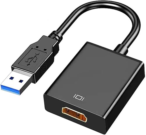 USB to HDMI Adapter, USB 3.0 to HDMI 1080P Video Audio Converter Connect PC, Laptop to Monitor, Support Windows XP 7/8/8.1/10