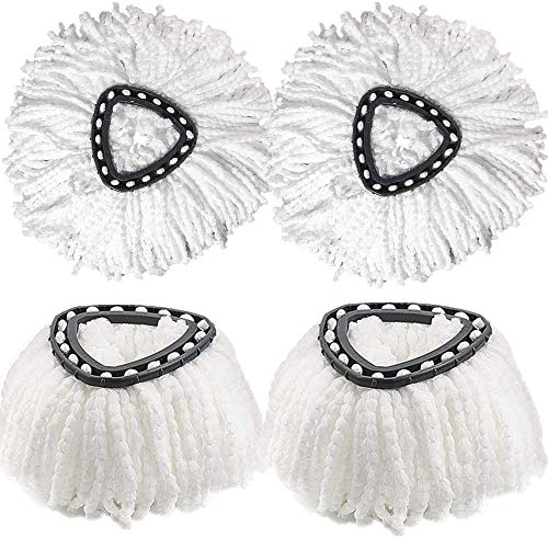 Mop Head Replacement Microfiber Spin Replacement Mop Refill Head, Compatible with O Cedar EasyWring (4 Pack)