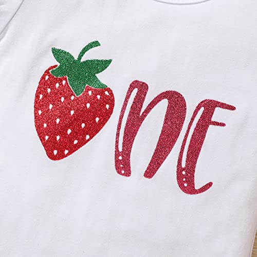 GRNSHTS Baby Girl Birthday Clothes First One Letter Short Sleeve Romper+Flared Pants+Headband 3Pcs Cake Smash Outfits3