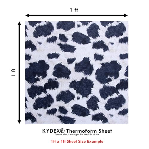 Image of KYDEX Thermoform Sheet - (P1 Texture) - (Infused Print) - (12in x 12in) - (Cow Fur #2) - (1 Sheet) - (for Holster Making & Hobby) - (USA Made)
