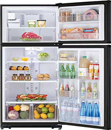 Daewoo RTE21GSBMD Top Mount Refrigerator, 21 Cu.Ft, Black