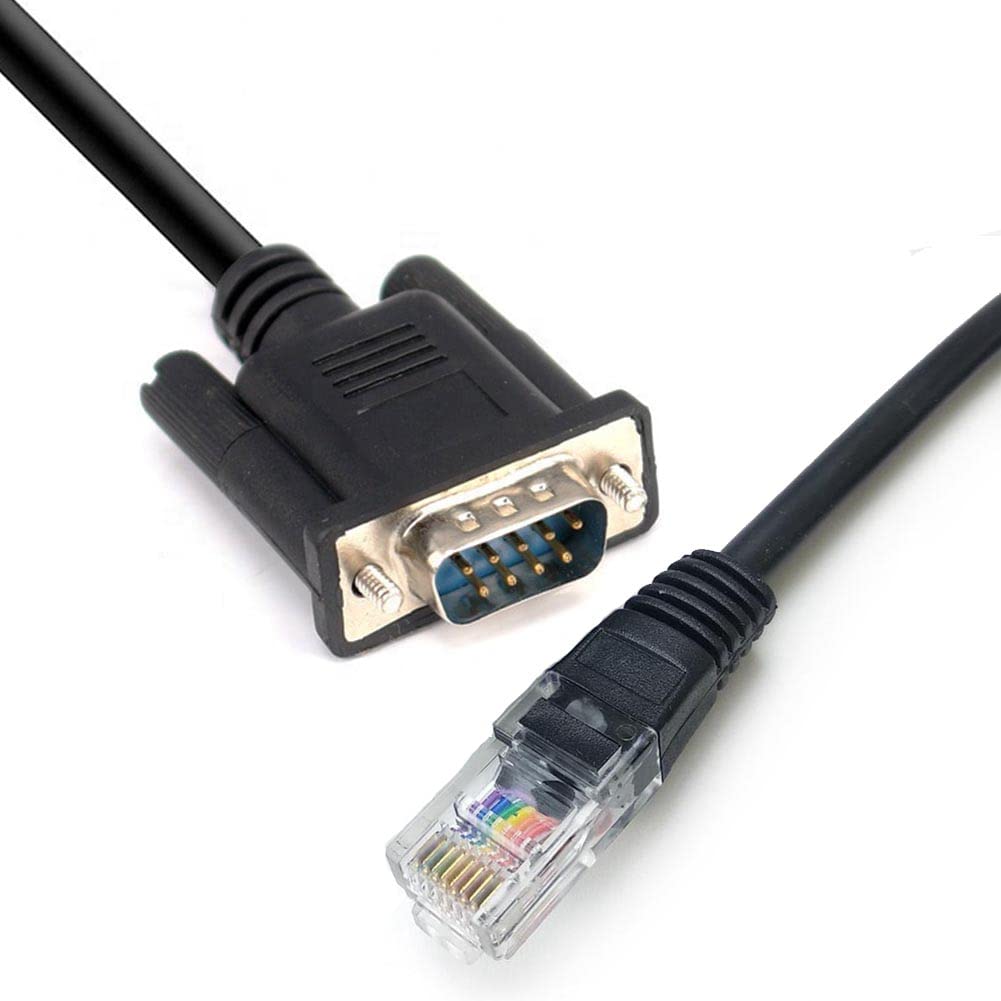 9.8FT DB9 to RJ45 Cat5 Ethernet LAN Console Cable, RJ45 Male to 9 pin Serial RS232 DB9 Male Rollover Console Cable