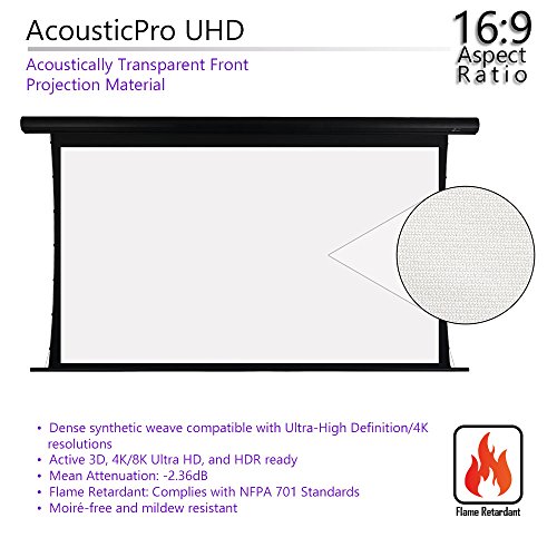 Elite Screens Saker Tab-Tension Acousticpro Uhd Series, 100" Diagonal 16:9, 4K/8K Ultra Hd Electric Sound Transparent Perforated Weave Drop Down Front Projector Screen, Skt100Uh-E24-Auhd #TOP3