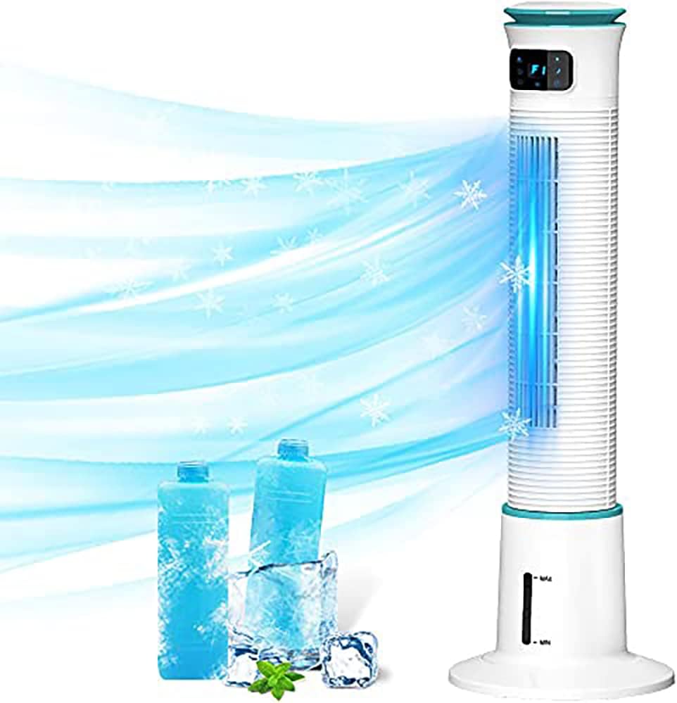 COMFYHOME 2-in-1 43'' Evaporative Air Cooler & Tower Fan w/Cooling & Humidification Function, 4L Water Tank, 3 Wind Speeds, 4 Modes, 70° Oscillation, 15H Timer, Digital LED Display, Remote Control