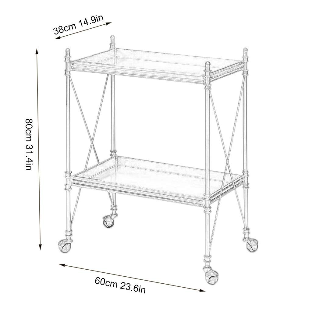 Carrito de Bar de Lujo para Hotel, Carrito de té y Bebidas con Servicio de Vino. Elegante Carrito de Servicio para Uso en hoteles y hogares.