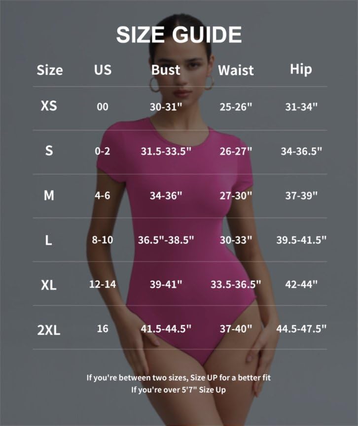 Women's Double-Lined Round Neck Short Sleeve Bodysuit Seamless T-Shirt Body Suits Basic Tops for Women - Image 6