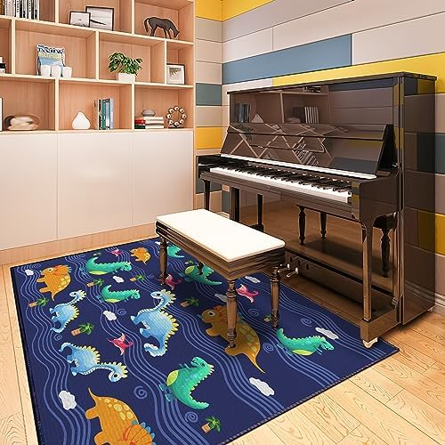 Cartoon Dinosaur Rugs for Boys Bedroom Kids Area Rug Dinosaur Room Decor Boys Playroom Rug Kids Carpet Playmat Non Slip Crystal Polyester Dinosaur Rug for Playroom Living Room 59"*39" 2 51bReNGR7mL. AC