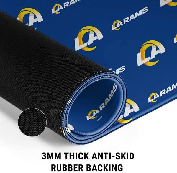 Skinit Medium Gaming Mouse Pad - Officially Licensed NFL Los Angeles Rams Blitz Series Design with Stitched Edges, Waterproof, Non-Slip Rubber Base, Desk Mat for Keyboard & Mouse