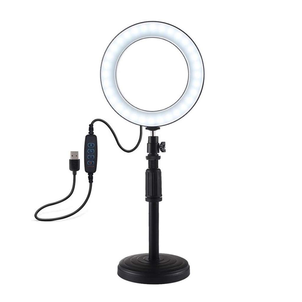 WLP Anillo de luz Anillo de luz de 3,5/4,7 Pulgadas con Base USB 3 Modos LED Anillo de atenuación Continua Fotografía de Video Adecuada para transmisión en Vivo y grabación de Video de Yotube