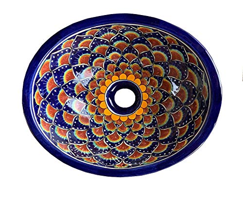 Talavera Mexican Handmade Hand Painted Bathroom Sink Medium # 29 #TOP7