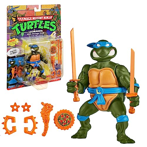 Tartaruga ninja, figura articulada de 10 cm, figruine de coleção clássica, leonardo, brinquedo para crianças a partir de 4 anos, Giochi Preziosi T0001A