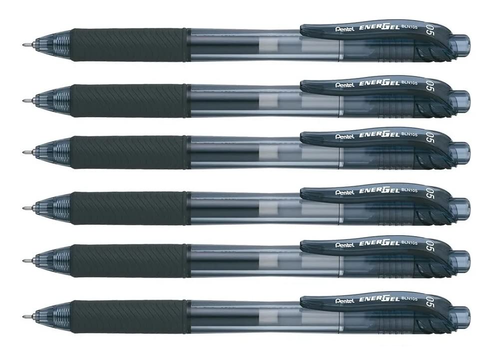 GenéricoEnergel Retractable Pen Pentel Kit, Black, Pack of 6 - BLN105