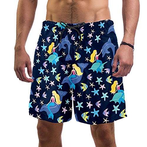 Short de bain homme taille élastique confortable multicolore à poches S