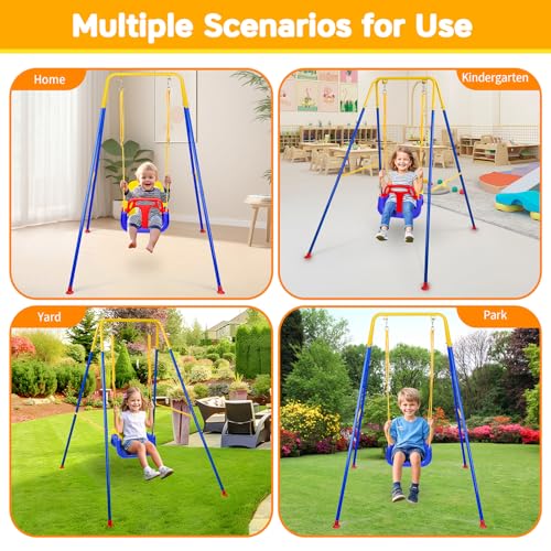 4 in 1 Toddler Swing Set & Baby Jumper, Heavy Duty Kids Swing with Bouncer by AUTOKAKUM - Used condition - Image 7