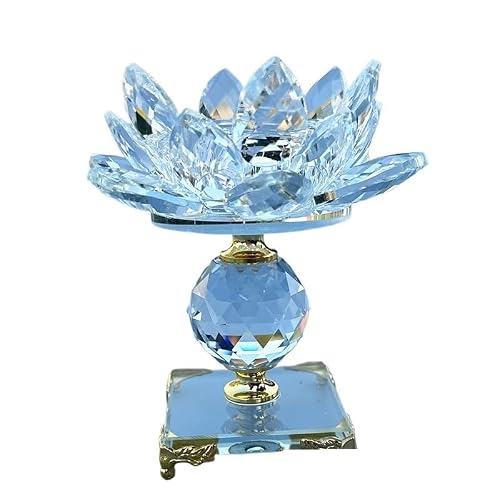 Huffa Gold Crystal Alloy Lotus Candle Holder For Temple Incense Burner Ornament