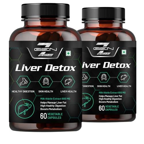 Image of Liver Detox Supplement with Milk Thistle Extract 800mg (30:1) N-Acetyl Cysteine | Beetroot (beta Vulgaris) | Support Fatty Liver and helps Detoxification & Digestion|120 Vegetable Capsule