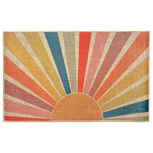 Rainbow Doormat Outdoor Welcome Boho Colorful Door Mat Outside Entrance Rug