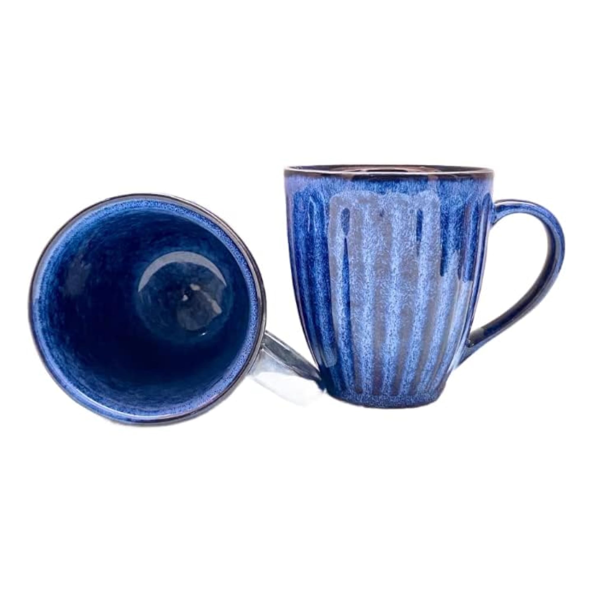 Midnight Blue Rustic Handcrafted Ceramic Coffee Mug Set of 4