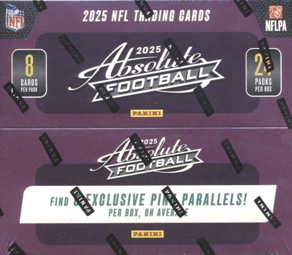 2025 Panini Absolute Football MASSIVE 24 Pack Factory Sealed Retail Box with-192 Cards Including (6) EXCLUSIVE PINK PARALLELS! Look for Kabooms Autographs Memorabilia Rookies Parallels & Inserts!