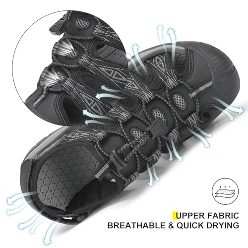 Image of Dannto Women's Sport Hiking Sandals Closed Toe Outdoor Athletic Walking Sandal Lightweight Summer Water Shoes