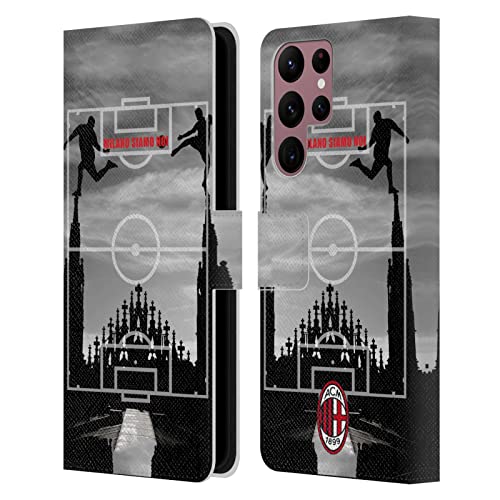 Carcasa de Cuero Samsung Galaxy S22 Ultra 5G AC Milan Milano Siamo NOI