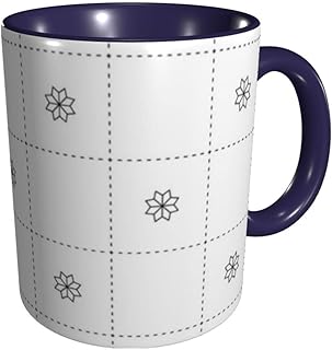 ダッシュチェス盤の黒い花 マグカップ 330ml おしゃれ コーヒーカップ セラミック ティーカップ 耐熱 耐冷 大容量 電子レンジ対応 家庭用 オフィス用 結婚祝い 記念日 贈り物