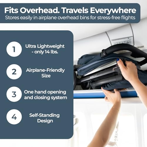 Inglesina Quid³ Stroller, Planet Green - Compact Reclining Travel Stroller for Baby & Toddler 0-55 lbs, One Hand fold, Car seat Compatible, Airplane Overhead, Lightweight, Foldable, XL UPF 50+ Canopy - Image 6