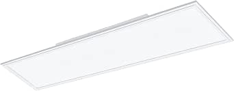 Eglo LED Lámpara de techo Salobrena 1, lámpara de techo con una luz, lámpara para salón, cocina de aluminio y plástico, lámpara de oficina blanca, lámpara para pasillo, largo 120 cm