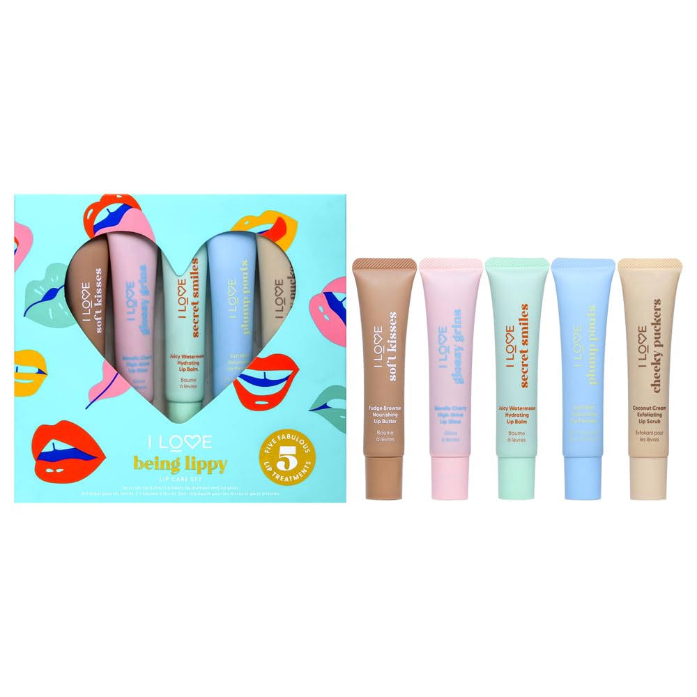 Being Lippy Lip Care Set, Includes Lip Scrub, Lip Butter, Lip Balm, Lip Plumper, and Lip Gloss, Fruity and Minty Flavours for Lip Exfoliation, Protection and Long-Lasting Hydration, Pack of 5