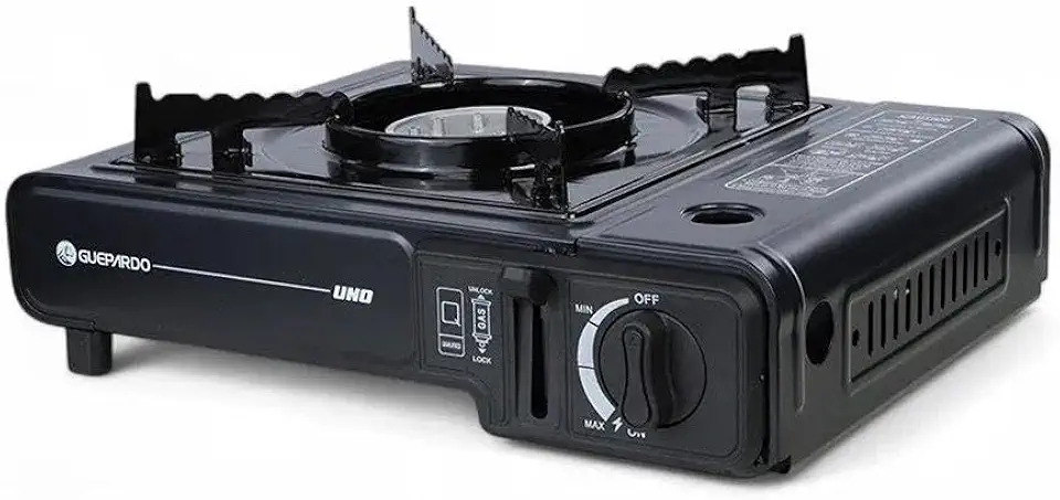 Guepardo, Fogareiro Horizontal Aço Esmaltado Regulador de Chama Acendimento Automático Portátil, UNO