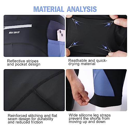 Short de ciclismo acolchoado 4D para mulheres, Azul, G