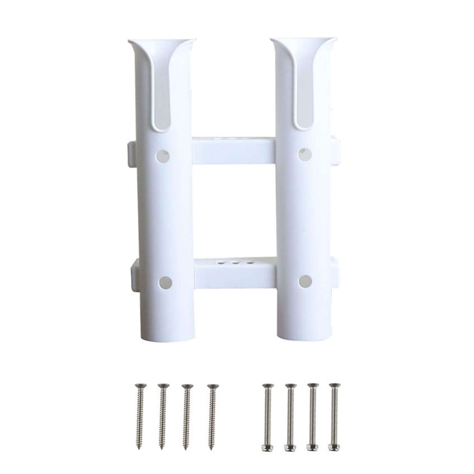 HNULGVI boat rod holders 1PCS Two Tube White Black Plastic Fishing Boat Rod Pole Holder Marine Yacht Hardware Fishing Pole Rod Holders For Boats(White)