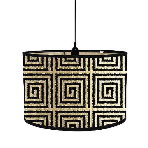 Morbuy Bamboo Lampshade for Table Lamp, Geometric Style Vintage Style Diameter 30cm Wooden Bedside Light Lampshade Light Shades Wall Light Lamp Shades, Desktop Accessories (Vintage Style)