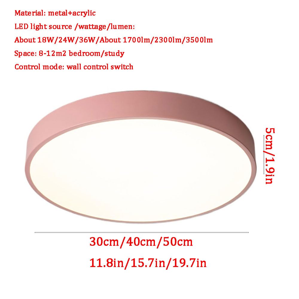 Nordic okrągła lampa sufitowa LED, bardzo cienka, energooszczędna, 1,9 cala, do wyboru płaska lampa 2700K-6000K, wpuszczana oprawa do sypialni, salonu, chłopców i dziewcząt