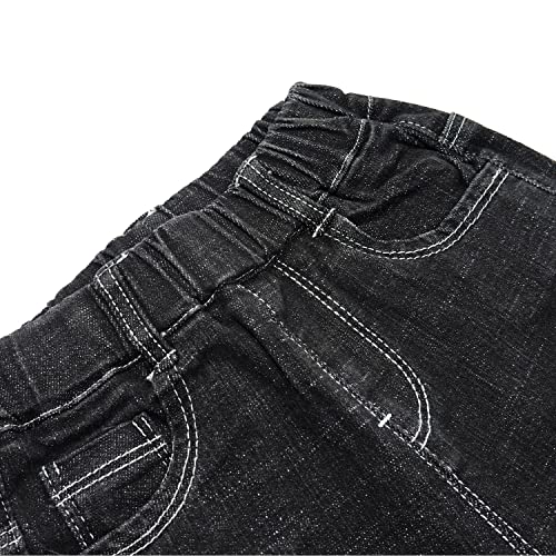 Little Kid Jeans, Baby Boys Girls Elastic Waist Ripped Denim Pants3