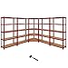Monster Racking - 1 Scaffale Ad Angolo & 4 Scaffali Z-Rax In Acciaio Senza Bulloni Rossi 90cm x 45cm x 183cm