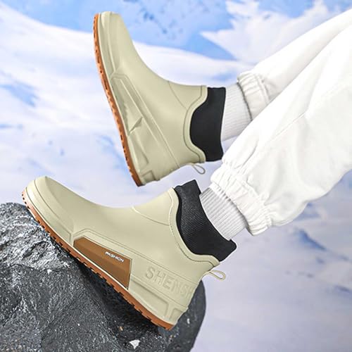 Botte caoutchouc confortable mi-mollet, chaussure homme de qualité