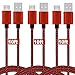 Micro USB Cable,(10FT 3Pack) Nylon Braided Micro USB Cord for Xbox One/PS4 Controller,Quick Charge Android Charging Cable Wire for LG V10,Honor 7X,Moto,Samsung Galaxy S6/S5/S4,Echo Dot(2nd)-Red