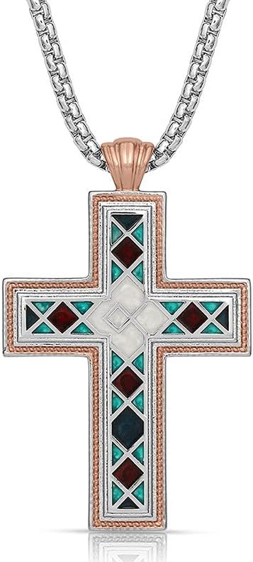 Montana Silversmiths Women's American Legends Mosaic Cross Necklace - NC4818 One Size