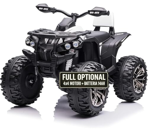TOYSCAR Super Quad Elettrico per Bambini 12V ATV off-Road 4